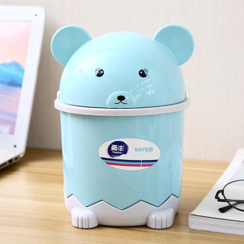 Mini Desktop Trash Can with Lid Cute Small Household Waste Bin Creative Coffee Table Trash Container|Home & Kitchen Storage