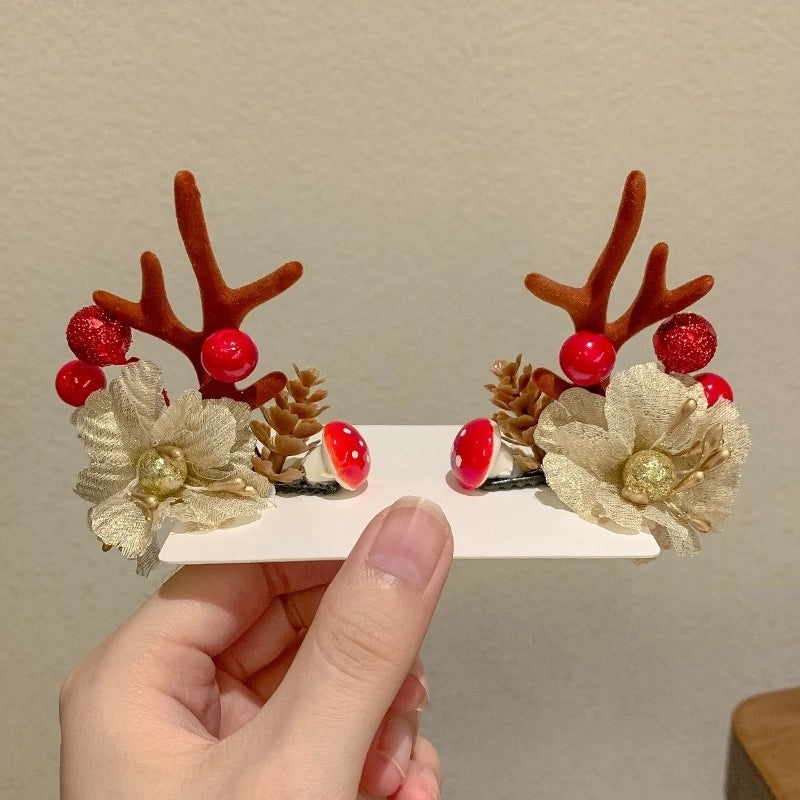 Festive Reindeer Antler Hair Clip for Daily Wear|Holiday Accessories