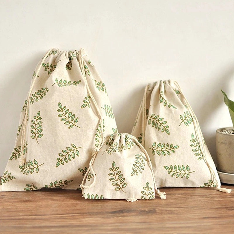 Cotton Linen Travel Underwear Socks Jewelry Drawstring Storage Bags, 3-Piece Set | Travel Accessories