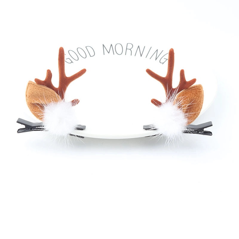 Festive Reindeer Antler Hair Clip for Christmas | Holiday Hair Accessories