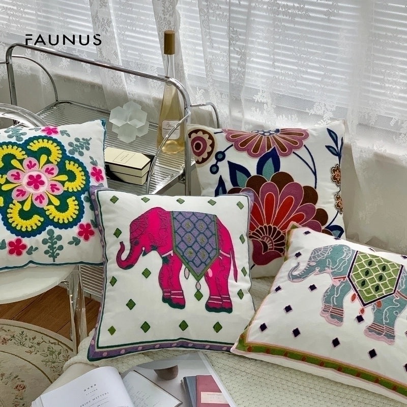 Tropical Floral Cotton Pillow Covers for Vacation Vibes|Home Decor & Bedding