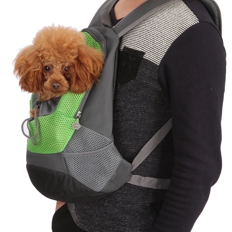 Minimalist PU Leather Canvas Pet Carrier Backpack with Color Block Design | Pet Travel & Carriers
