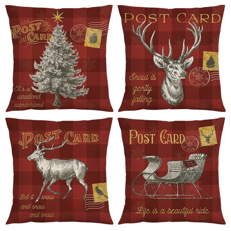 Christmas Holiday Pillow Cover Set for Sofa Home Decor|Home Decor & Living Room Accessories