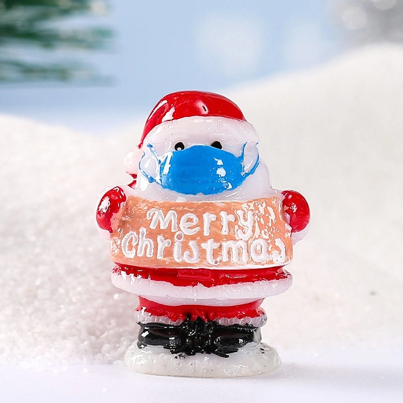 Festive Christmas Tree Santa Claus Snowman Resin Figurines for Indoor Home Decor|Holiday Decorations