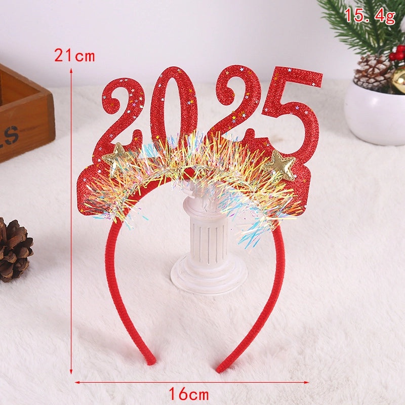 Christmas 2025 Sequin Headband Festive Holiday Party Headwear Cute Digital Decorative Hairband|Party Accessories