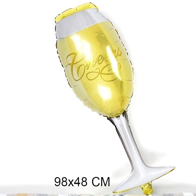 5 Pieces Romantic Beer & Wine Glass Balloons for Birthday Party Festival | Party Decorations Balloons