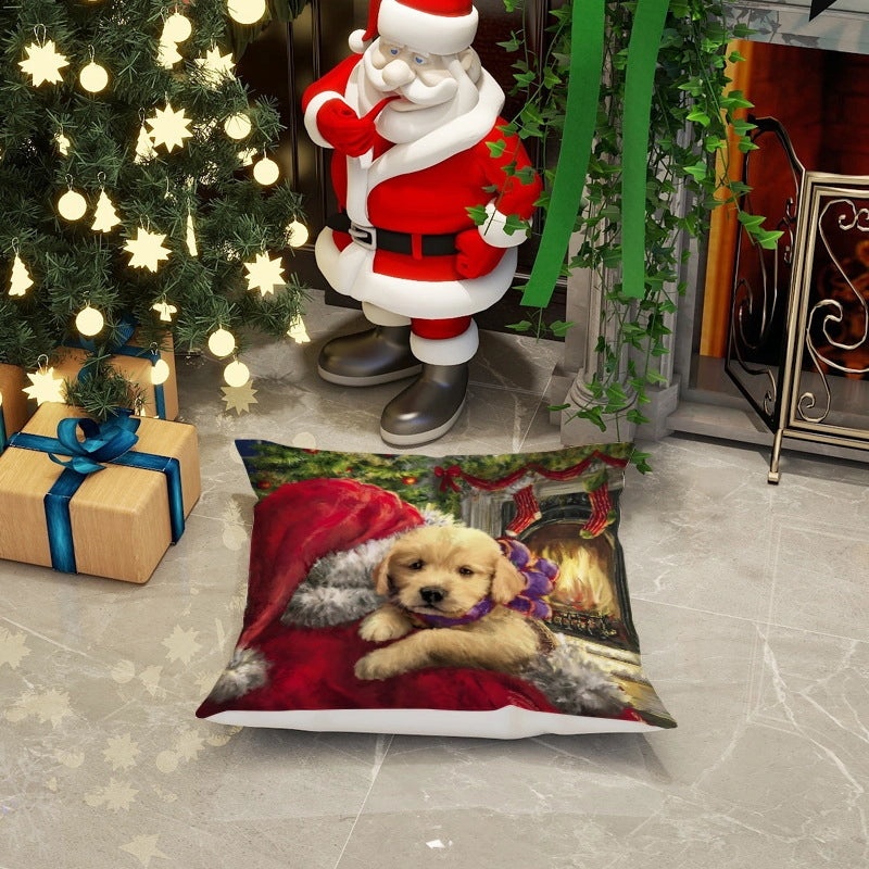Festive Christmas Plush Santa & Snowman Pillow Covers | Holiday Home Decor & Sofa Accessories