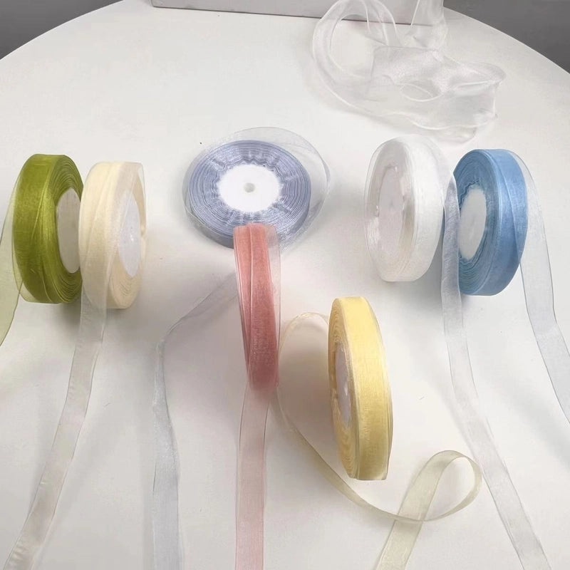 2cm Wide Transparent Snow Pattern Ribbon for Gift Wrapping and Floral Hair Accessories | Gift Packaging & Craft Supplies