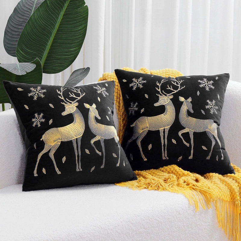 Christmas Tree and Reindeer Plush Pillow Covers|Home Decor Pillows