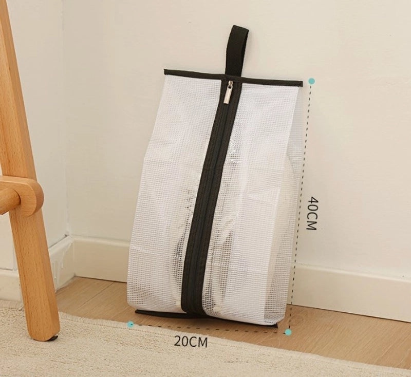 Stylish Houndstooth PVC Shoe Bag with Solid Color Design | Shoe Bags & Travel Accessories