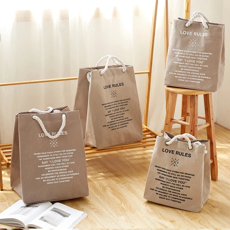 Cotton Rope Large Tote Bag with Printed Letters | Accessories & Bags