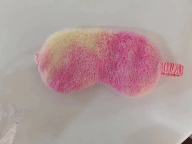 Color Block Tie-Dye Rabbit Hair Eye Mask Minimalist Style | Sleep Masks