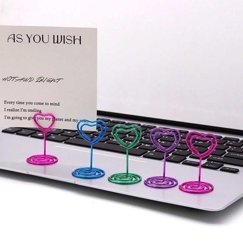 Geometric Heart Shape Metal Place Card Holder Minimalist Daily Use | Home Decor Accessories