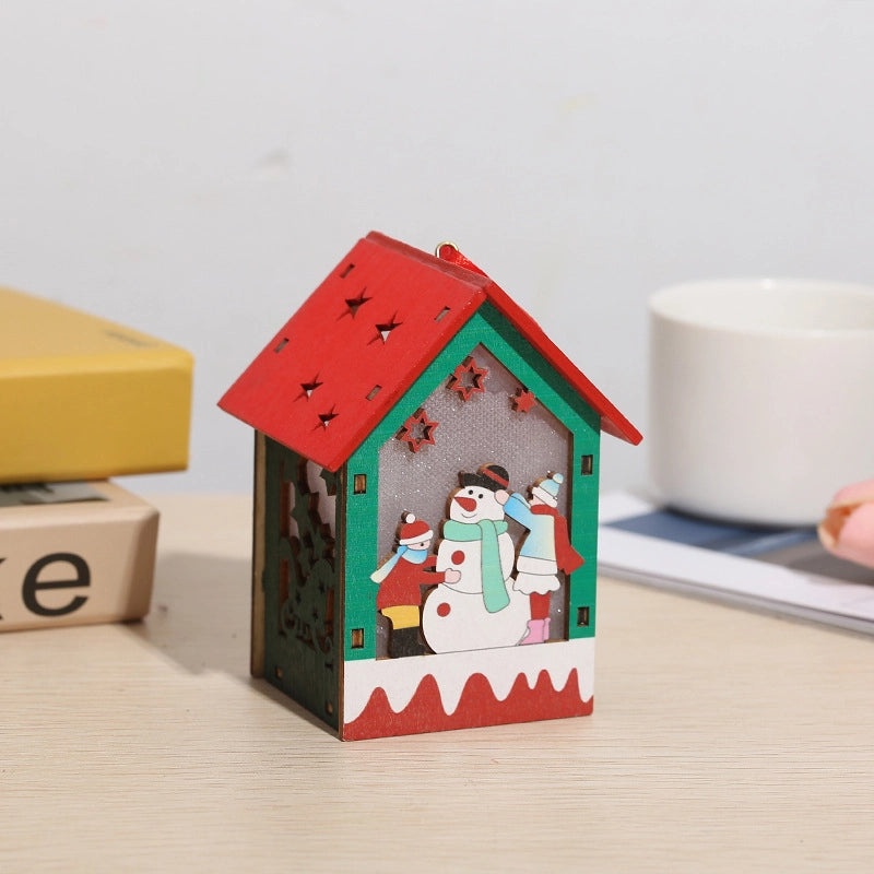 Festive Wood Color Block Ornament Cozy Holiday Decor|Home Decor & Holiday Accessories