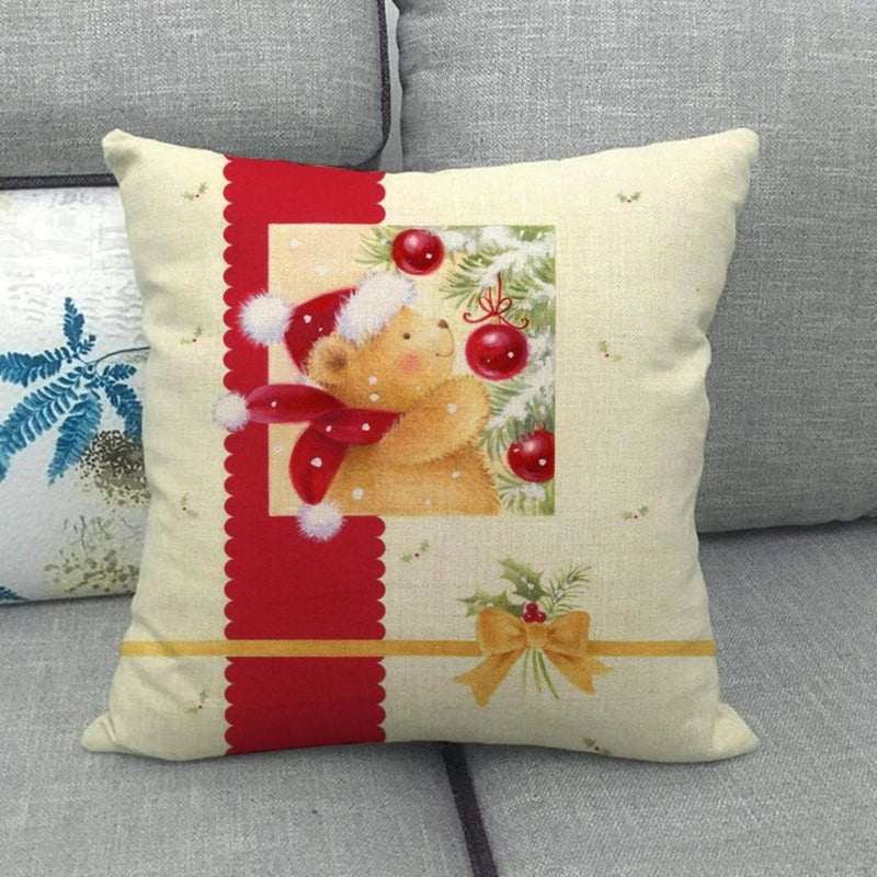 Festive Cartoon Linen Pillow Covers for Couch & Sofa|Home Decor & Pillows