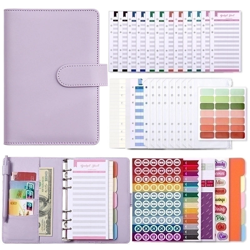Creative Macaron A6 PU Refillable Loose-leaf Accounting Planner|Stationery & Office Supplies