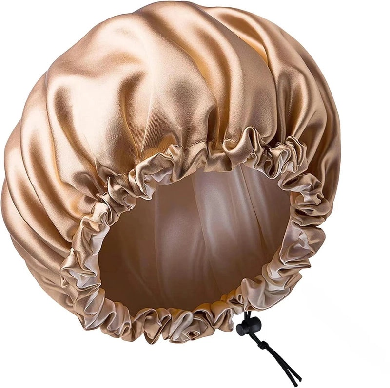 10 Pieces Satin Nightcaps Double Layer Elastic Hair Caps with Portable Bag for Home Sleep Beauty|Beauty Accessories