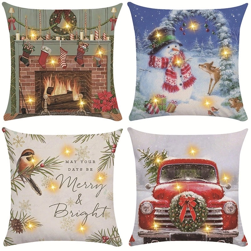 Festive Snowflake Throw Pillow Cover for Couch & Sofa | Home Decor Ornaments