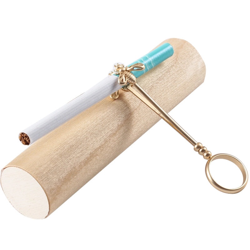 Elegant Brass Ring Cigarette Holder for Casual Vacation Wear | Accessories & Jewelry