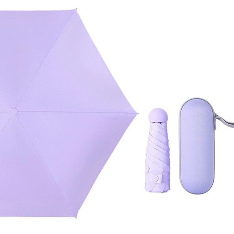 Mini Five-Fold Compact Umbrella | Portable Sun Shade Pocket Umbrella for Sun Protection with Custom Logo | Gifts & Promotional Products