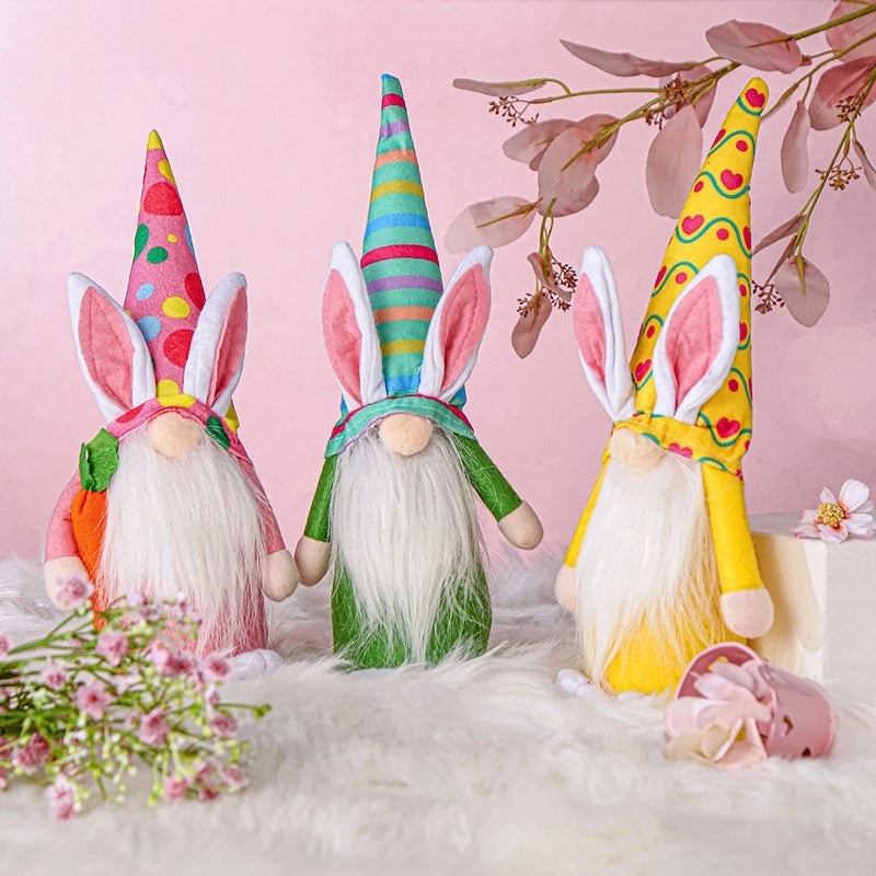 Colorful Easter Bunny Hat Gnome Doll Ornament|Home Decor & Seasonal Decorations