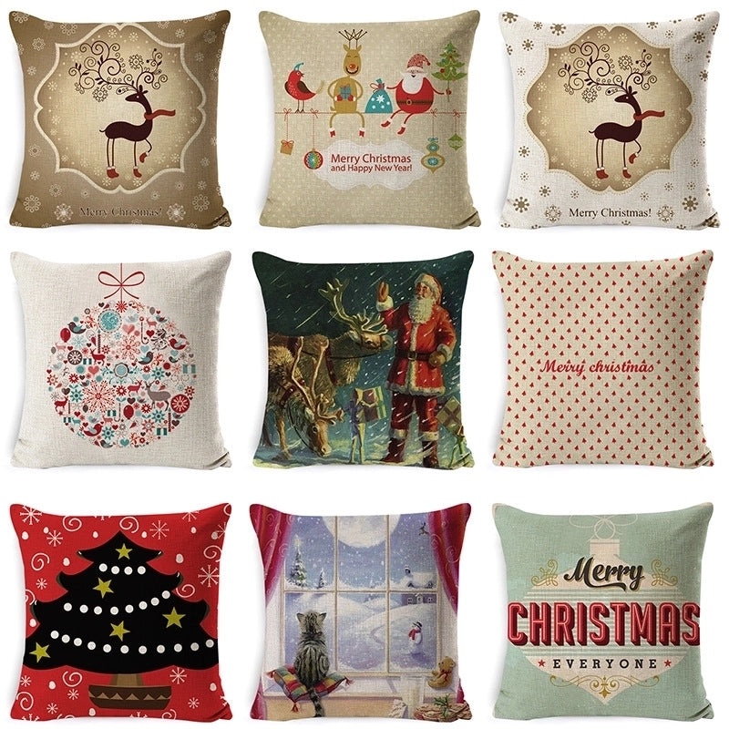 Vintage Letter and Deer Linen Cushion Covers|Home Decor Pillows