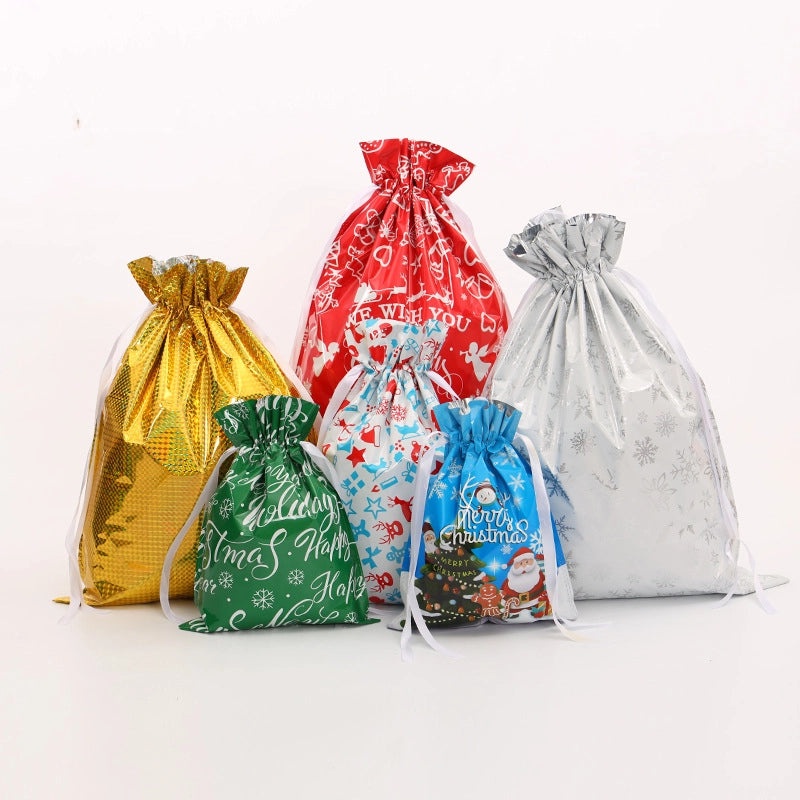 Minimalist Santa Claus Christmas PE Gift Bags for Party Favors|Holiday Party Supplies