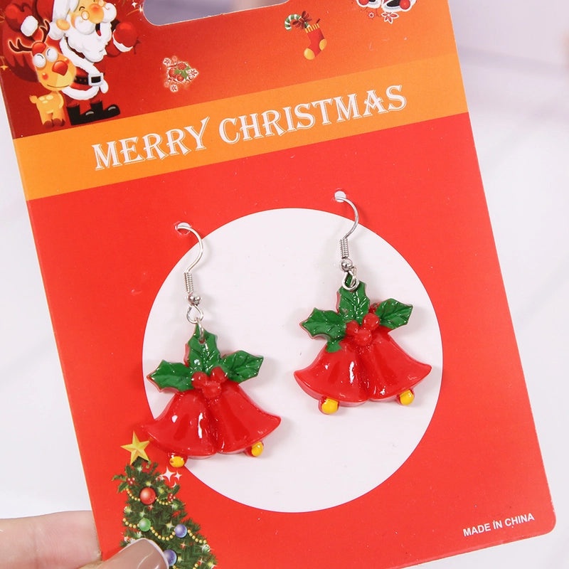 Christmas Holiday Tree Santa Snowman Alloy Plastic Party Earrings|Jewelry & Accessories