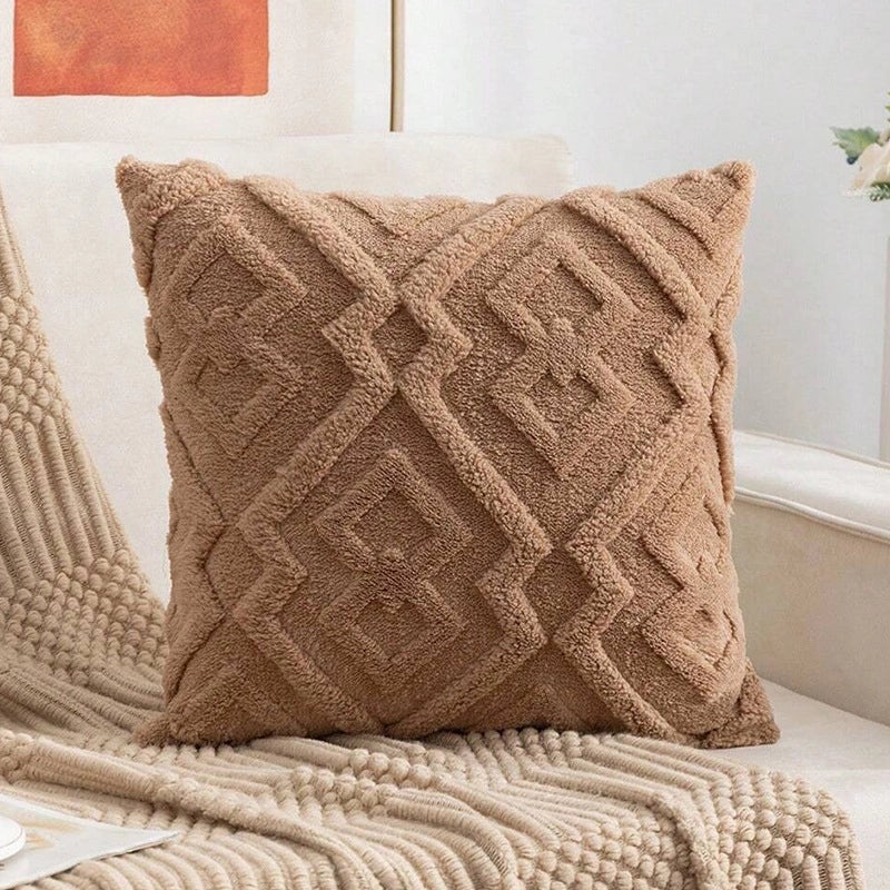 Simple Cotton Pillow Covers in Solid Colors|Home Textiles & Bedding