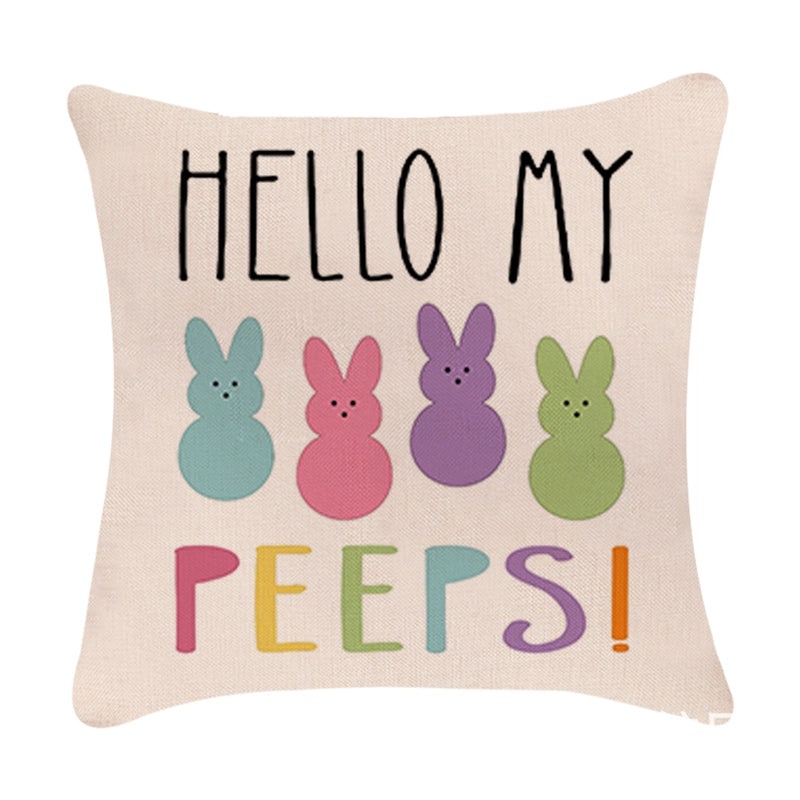 Minimalist Easter Rabbit Linen Pillow Covers for Couch and Sofa Decor | Home Decor Accessories