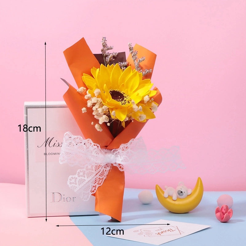 Valentine's Day New Year Father's Day Cute Dried Soap Flowers Artificial Floral Decorations|Home Decor Artificial Flowers