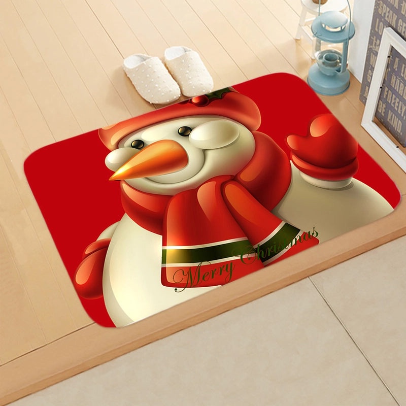 Festive Santa Claus Flannel Floor Mat for Holiday Decor|Home Decor