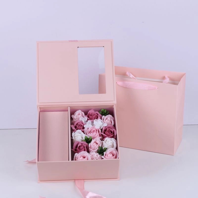 Transparent PVC Rose Gift Box with Window | Flower Gift Packaging