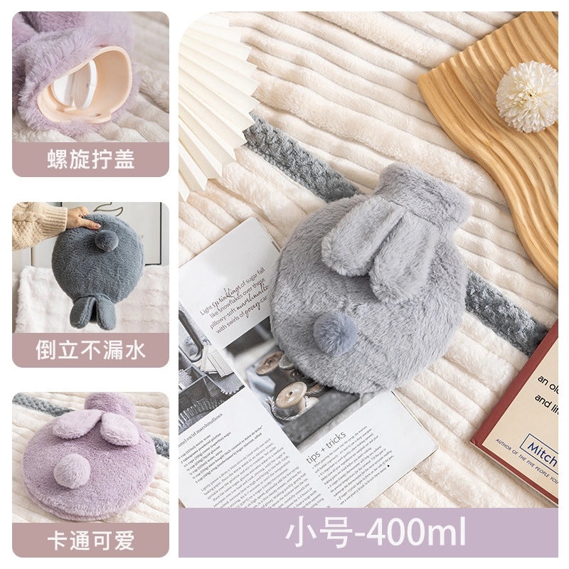 Cute Cartoon Rabbit Plush Hand Warmer with Removable Hot Water Bag | Home & Living Accessories