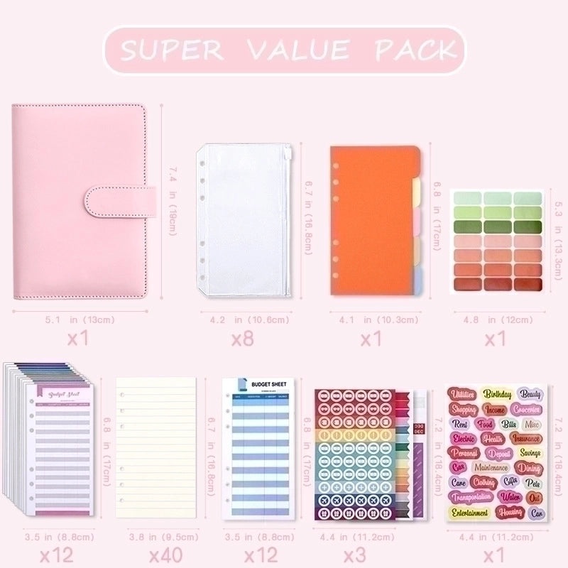 Creative Macaron A6 PU Refillable Loose-leaf Accounting Planner|Stationery & Office Supplies