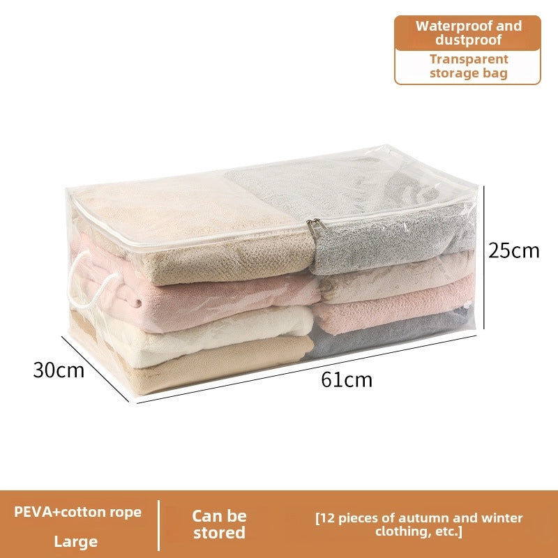 Large Transparent Quilt Storage Bag for Wardrobe | Home Storage & Organization