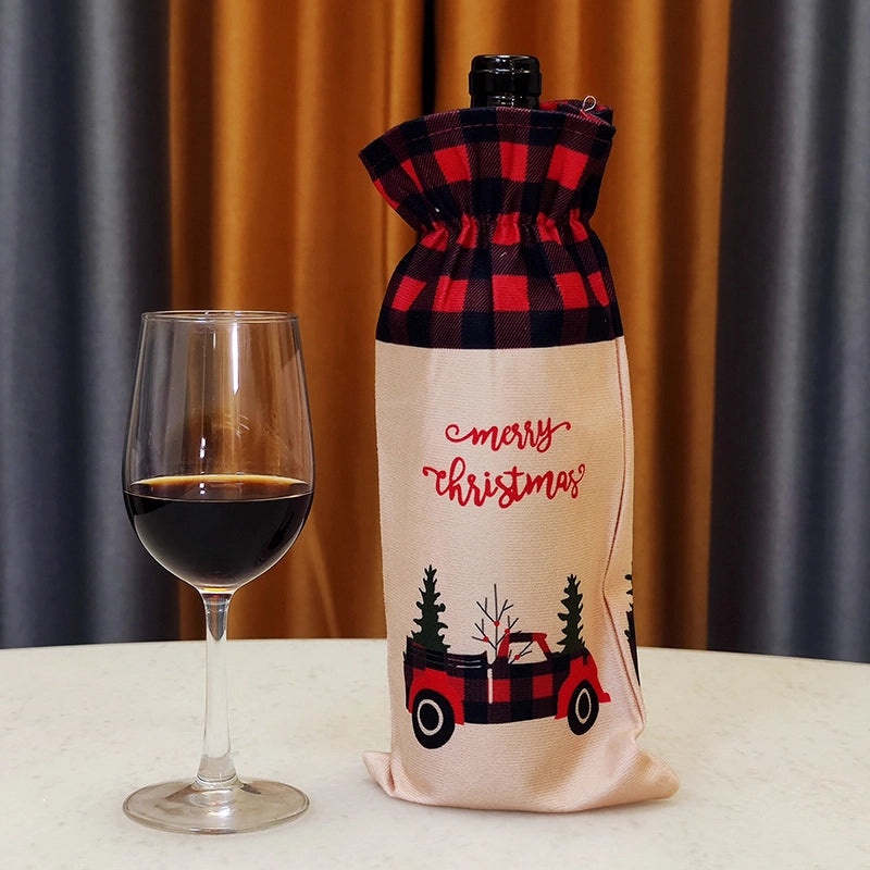 Creative Red Flower Wine Bottle Cover Christmas Decorations Hot Selling|Home & Kitchen Decorations
