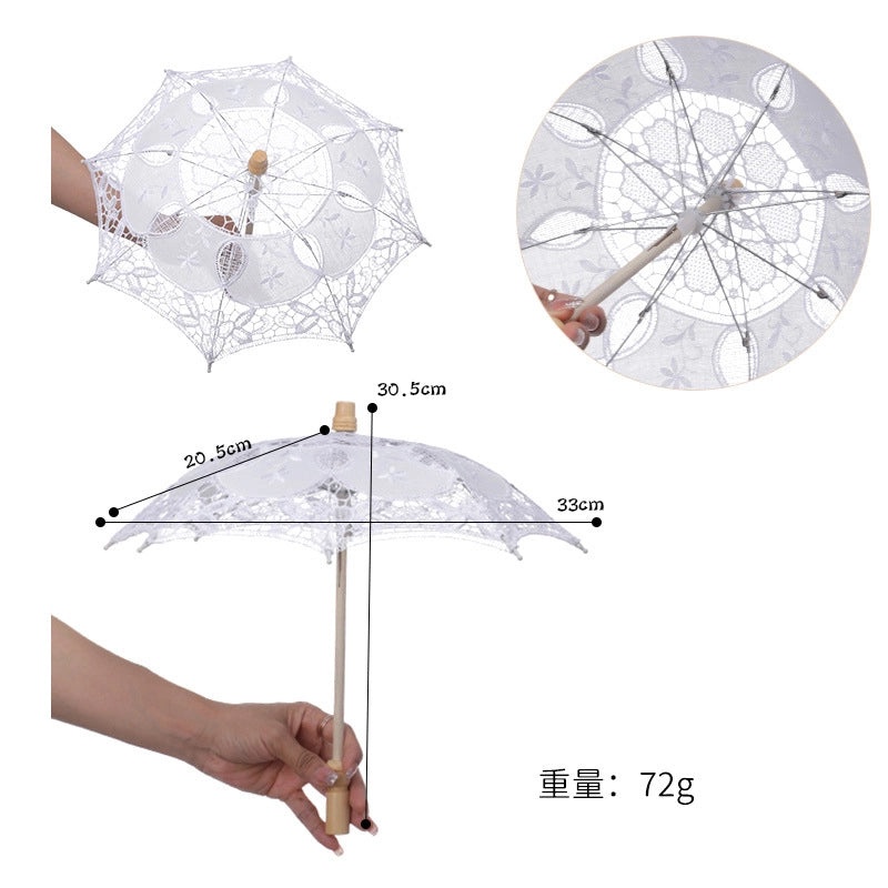 Handmade White Bridal Umbrella for Photography and Decorative Craft Use|Bridal Accessories