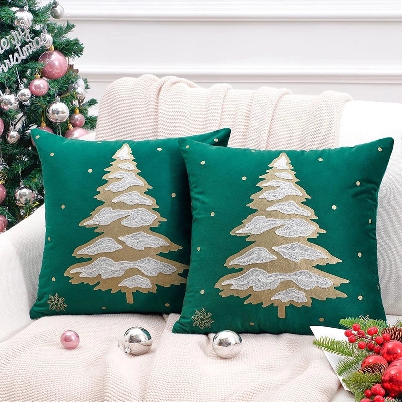 Christmas Tree and Reindeer Plush Pillow Covers|Home Decor Pillows