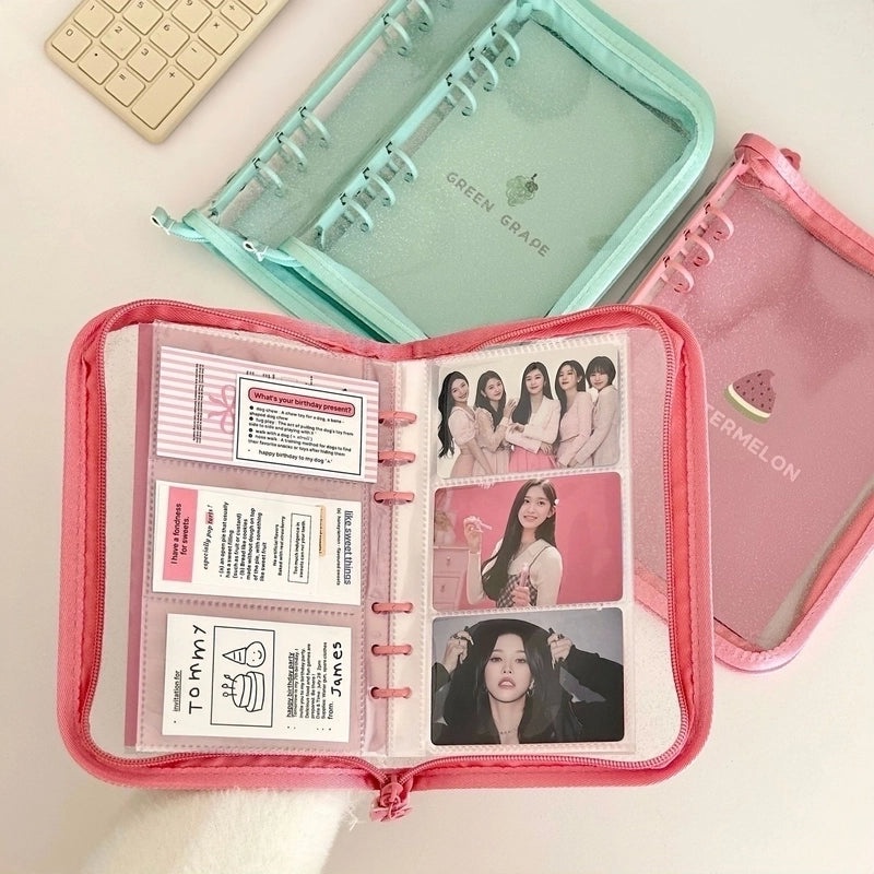 Transparent PVC Soft Shell Zippered Loose-Leaf Notebook Bag A5 A6 Style|Stationery & Office Supplies