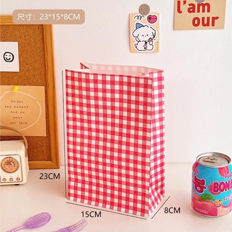 Plaid Kraft Paper Birthday Gift Bag Single Piece | Birthday Gift Bags