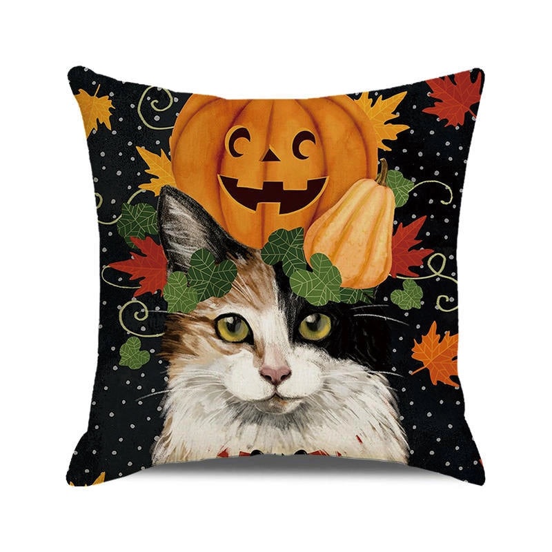 Halloween Cartoon Letter Dog Cat Plush Pillow Cushion for Couch Sofa|Home Decor