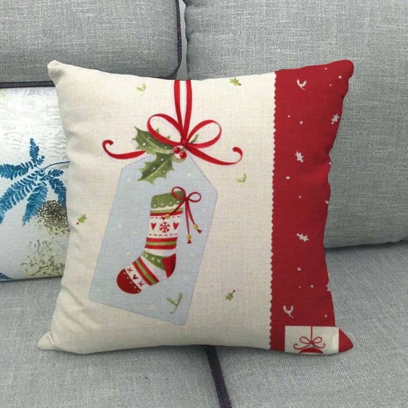 Festive Cartoon Linen Pillow Covers for Couch & Sofa|Home Decor & Pillows