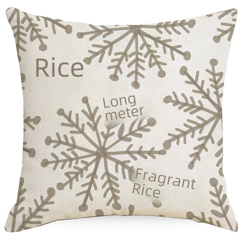 Christmas Snowflake and Deer Printed Cushion Cover for Home Sofa Pillow | Home Decor & Cushions
