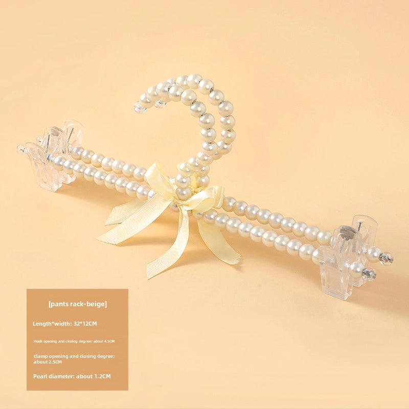 European Pearl Bowknot Children's Clothes Hanger with Pearl Pants Clips|Home & Living > Storage & Organization > Clothes Hangers