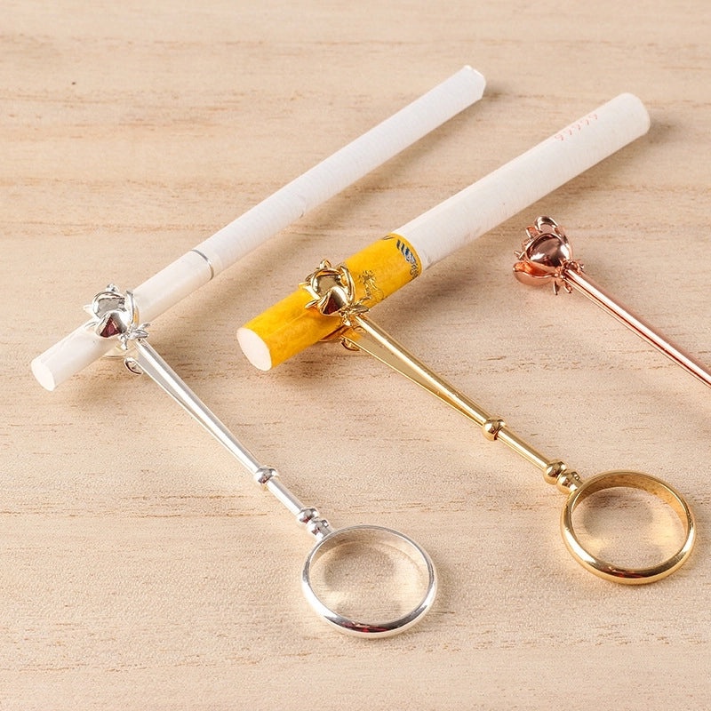 Elegant Brass Ring Cigarette Holder for Casual Vacation Wear | Accessories & Jewelry