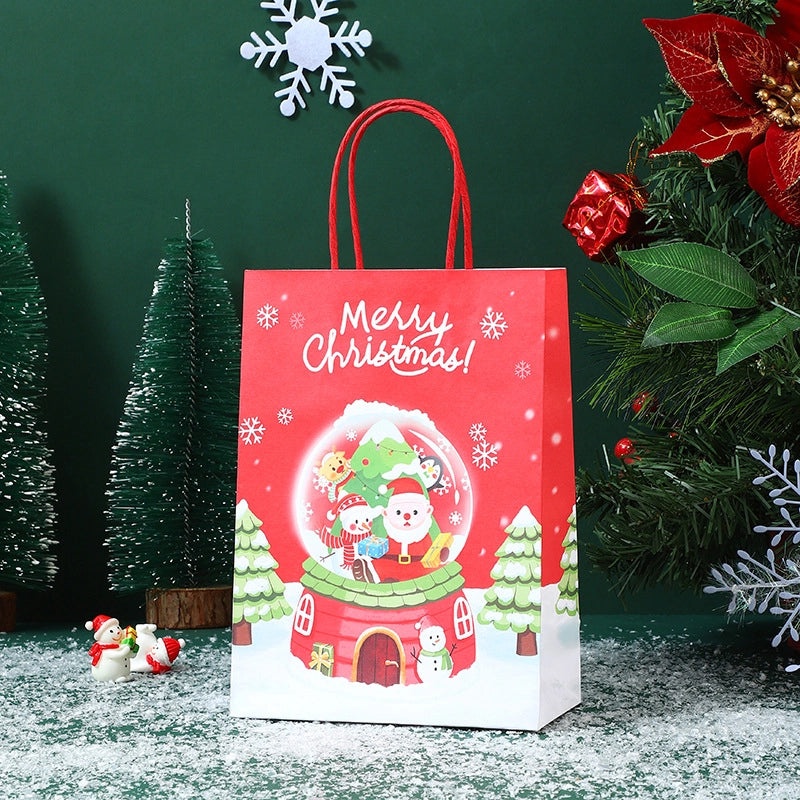 Christmas Cute Santa Claus Christmas Tree Kraft Paper Gift Bags for Party Festival Wrapping|Gift Wrapping Supplies