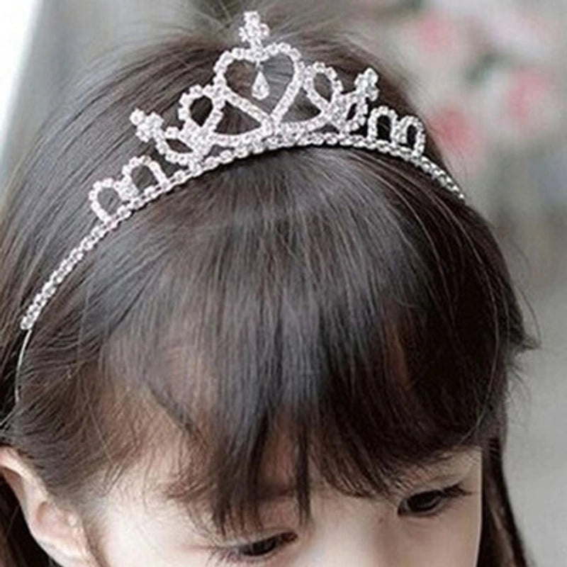 Elegant Princess Crown Hairpin with Rhinestone Inlay|Hair Accessories
