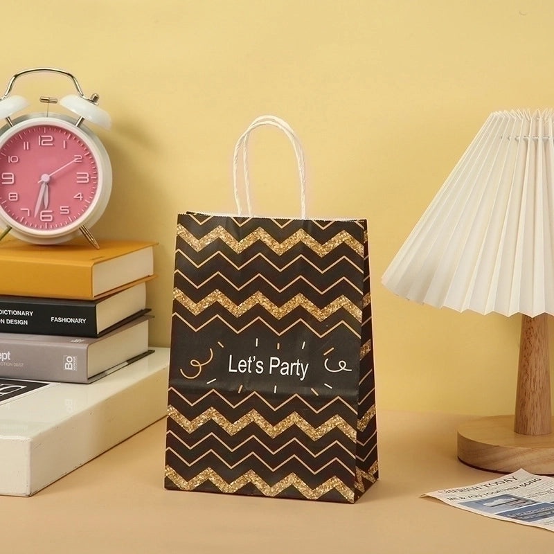 Simple Striped Kraft Paper Gift Bags for Daily Use|Gift Bags
