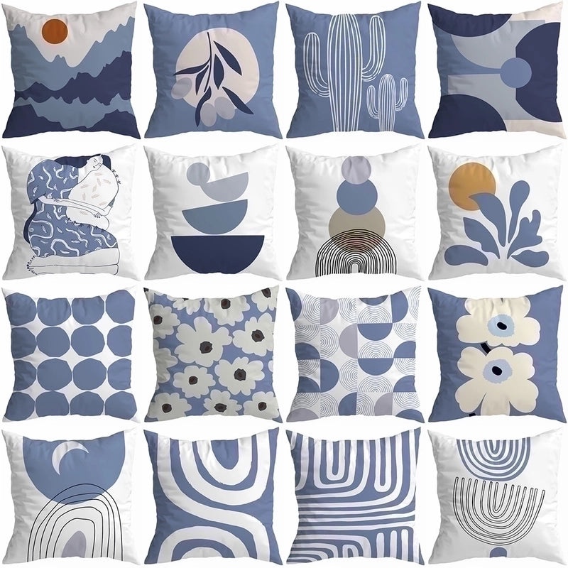 Artistic Geometric Color Block Modern Peach Skin Pillow Covers|Home Decor Pillows